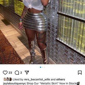 Silver Metallic Skirt